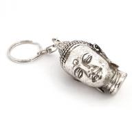 Silverplated Budha head keyringholder 