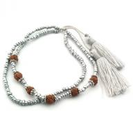 Bracelet beads rudraksha silver