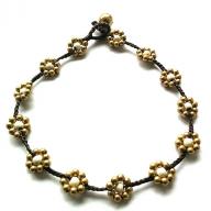 Anklet Brass Flower white
