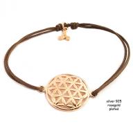 Flower of life rosegold plated brown