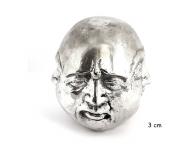 silverplated bronze head 4 faces 3 cm