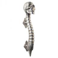 Brons Doorhandle scull silver