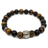 Bracelet tigereye lava beads
