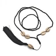 Necklace Shell tassel black