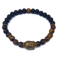 Bracelet lava tigereye beads
