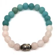 Bracelet rosequartz agate beads