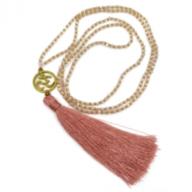 Necklace OM tassel pink