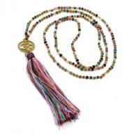 Necklace OM tassel rainbow