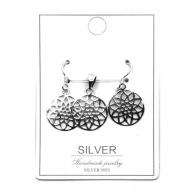 silver flower of life earring set