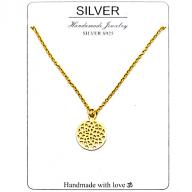 Silver 925 Flower of life goldplated