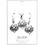 silver 925 Lotus earring set