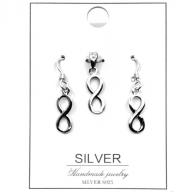 silver 925 eternity earring set
