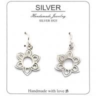 silver 925 flower earring 