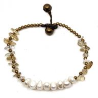 Bracelet brass beads citrine